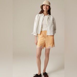 JCrew 5" Stratus lace-trim short  in Banana Cream